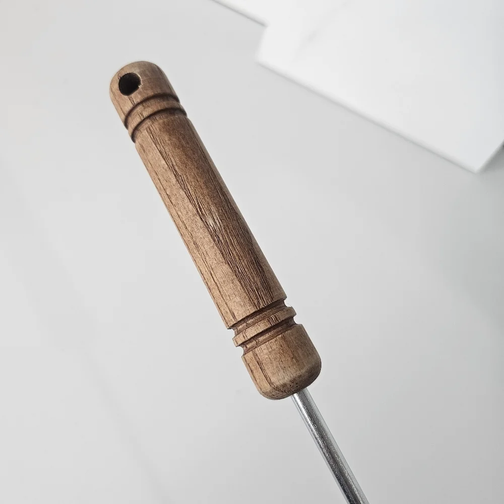 Long Metal Spatula Stainless Steel Round Wood Handle 16-18‎ Inch